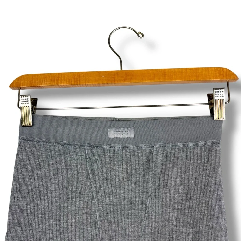 Skims Cotton Ribbed Knit Boxer Short Small Grey Sleepwear Shapewear Lounge Luxe